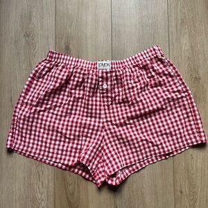 Red and White Checkered Shorts Size L but Really M